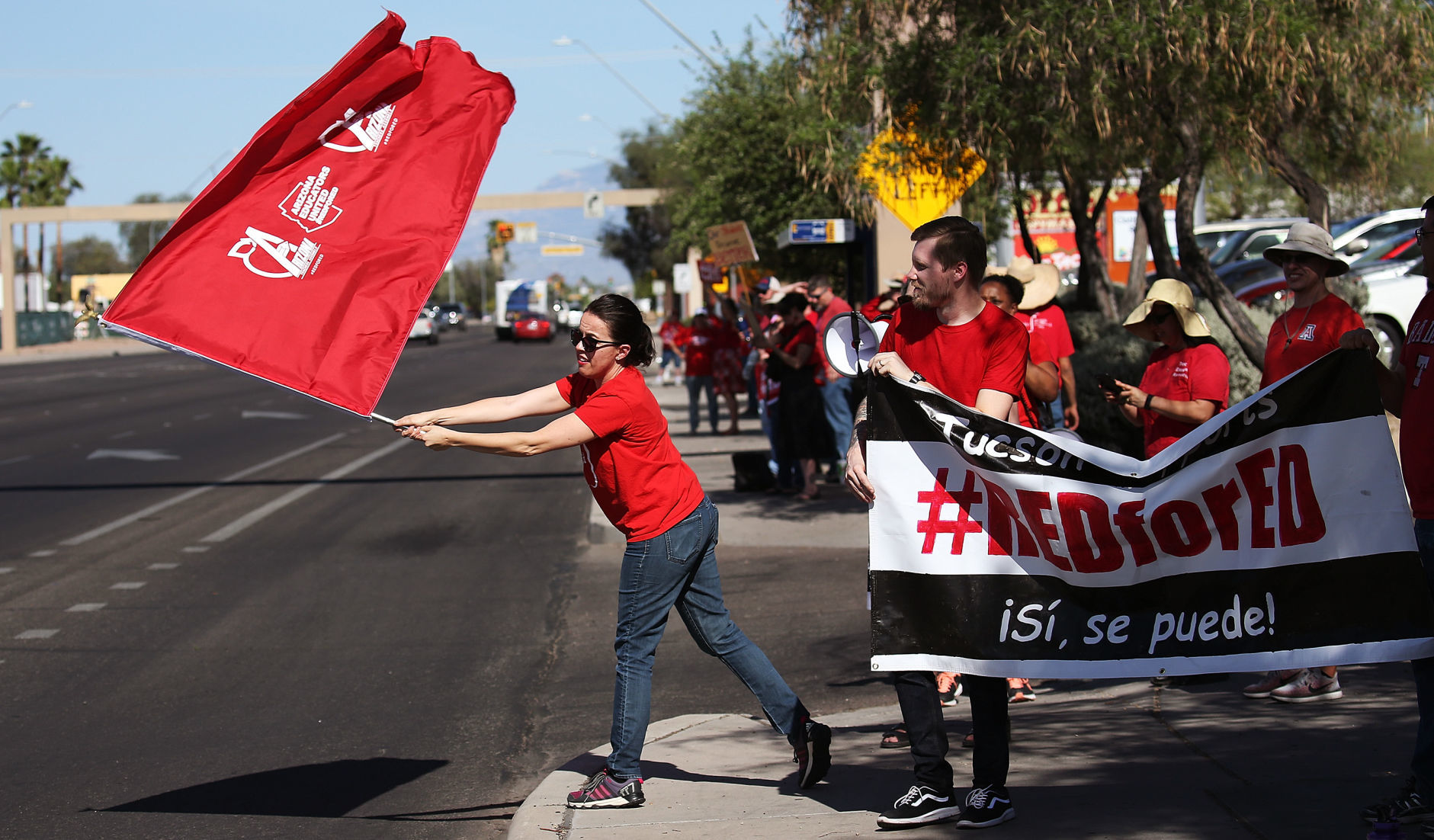 Teacher Stand-Out on Broadway in Tucson